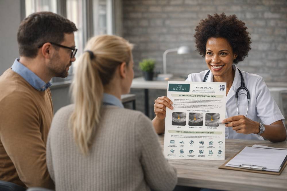 Doctor speaking with patient in exam room