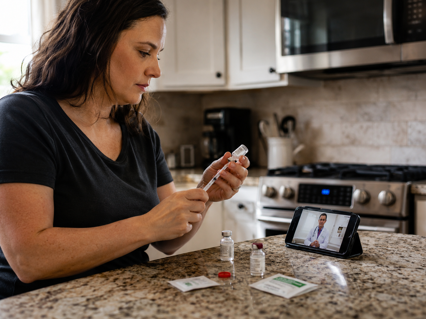 Doctor recording a personalized video message for a patient